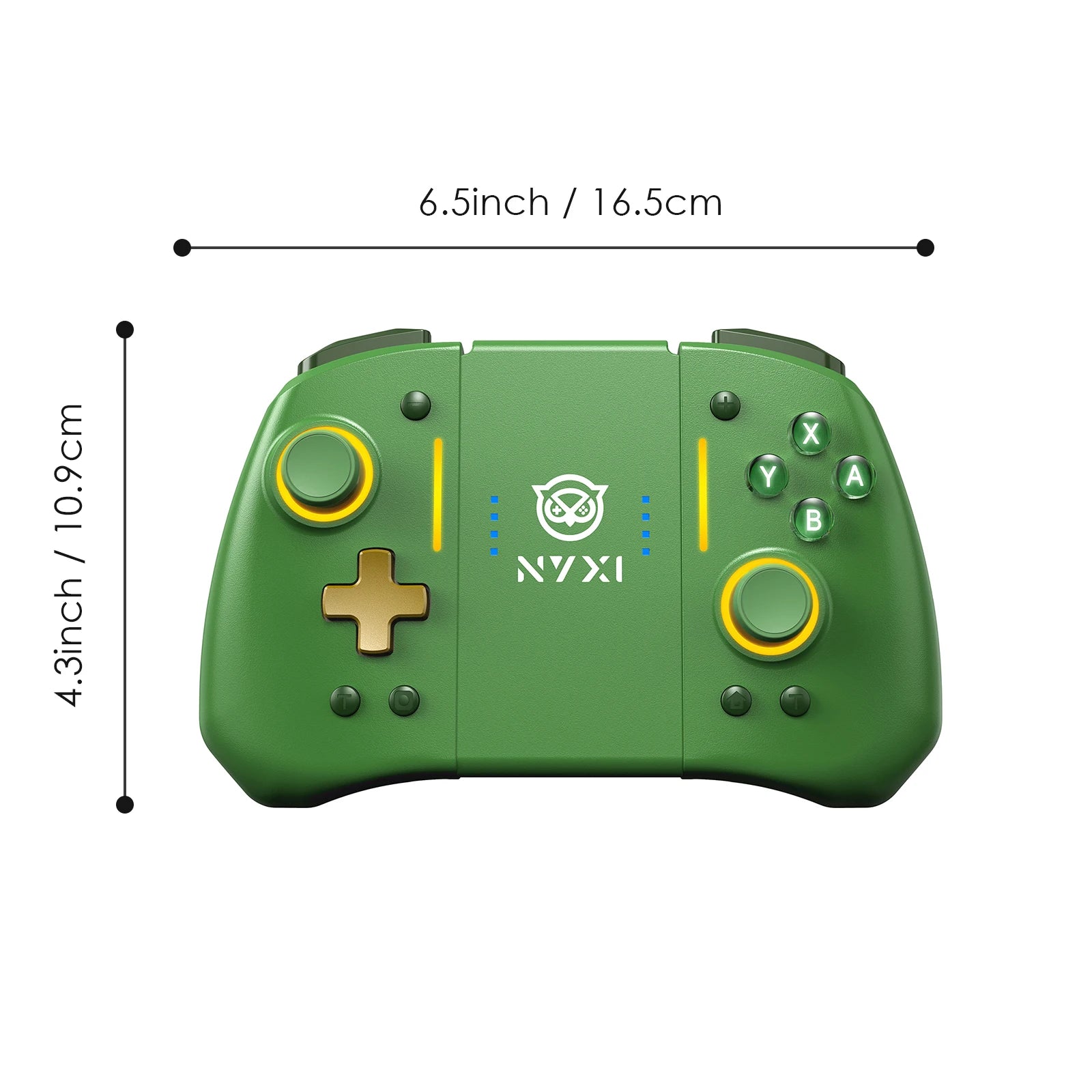 NYXI Hyperion Pro Hall Joystick Wireless Game Controller Green Gamepad with RGB Lights for Nintendo Switch