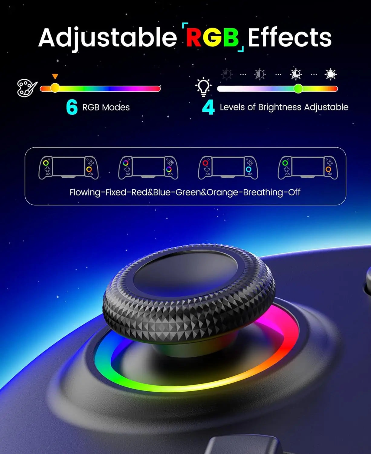 BEBONCOOL Wireless Game Controller for Switch 2 Programmable Gamepad Bluetooth Controller with RGB Hall Effect Joysticks