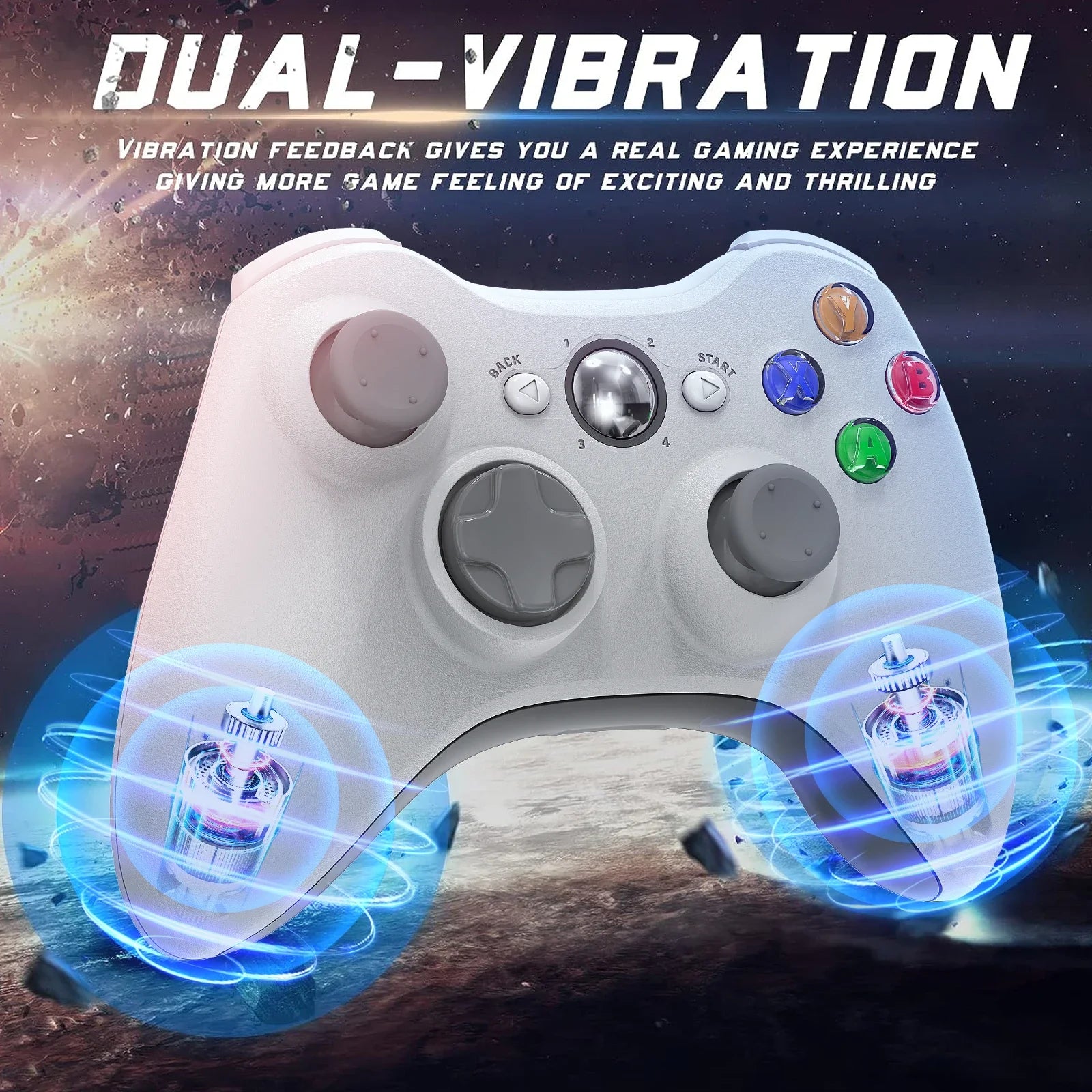 GAMROMBO Game Controller for Xbox 360/Slim PC/Windows7/8/10 Gamepad 2.4G Wireless Gaming Controle Rocker Dual Vibration Joystick