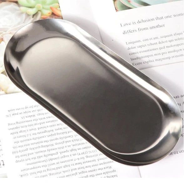 1 Piece Metal Tray Gold Simple Stainless Steel Storage Tray Decorative Ornaments Creative Furniture Home