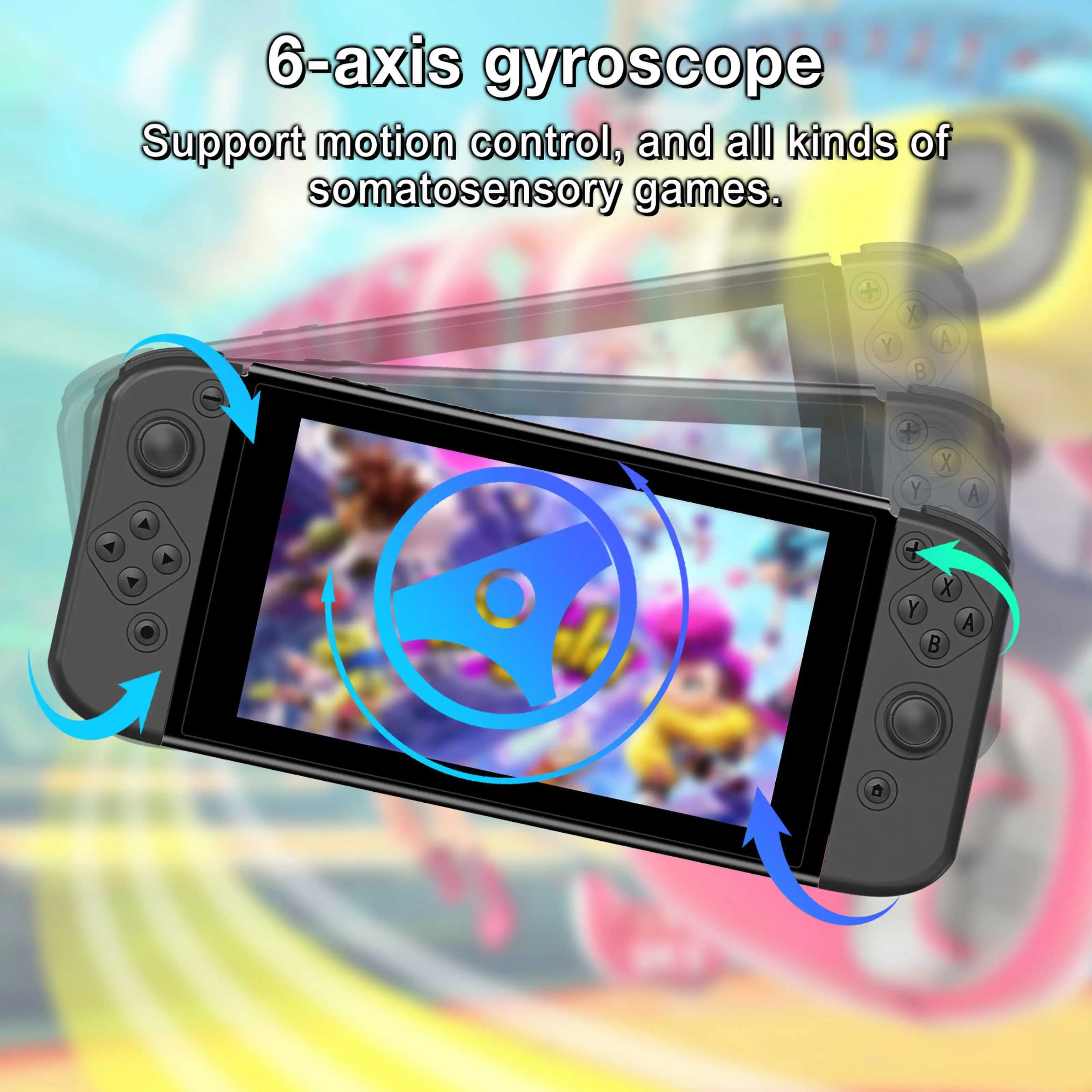 Works with Switch-J left and right game controllers, can be used with Nintendo Switch/OLE D, 2-in-1 extended controller grip