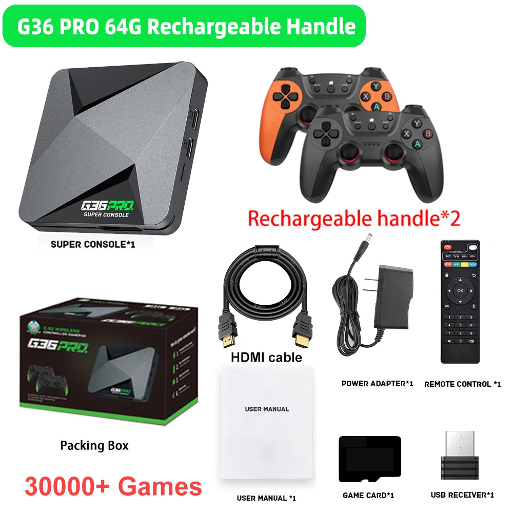 G36 Pro Retro Video Game Console Super Console with 90,000+ Video Games for PS1/GBA/MD/CPS/PSP with Gamepad Kids Gift Game Boxes