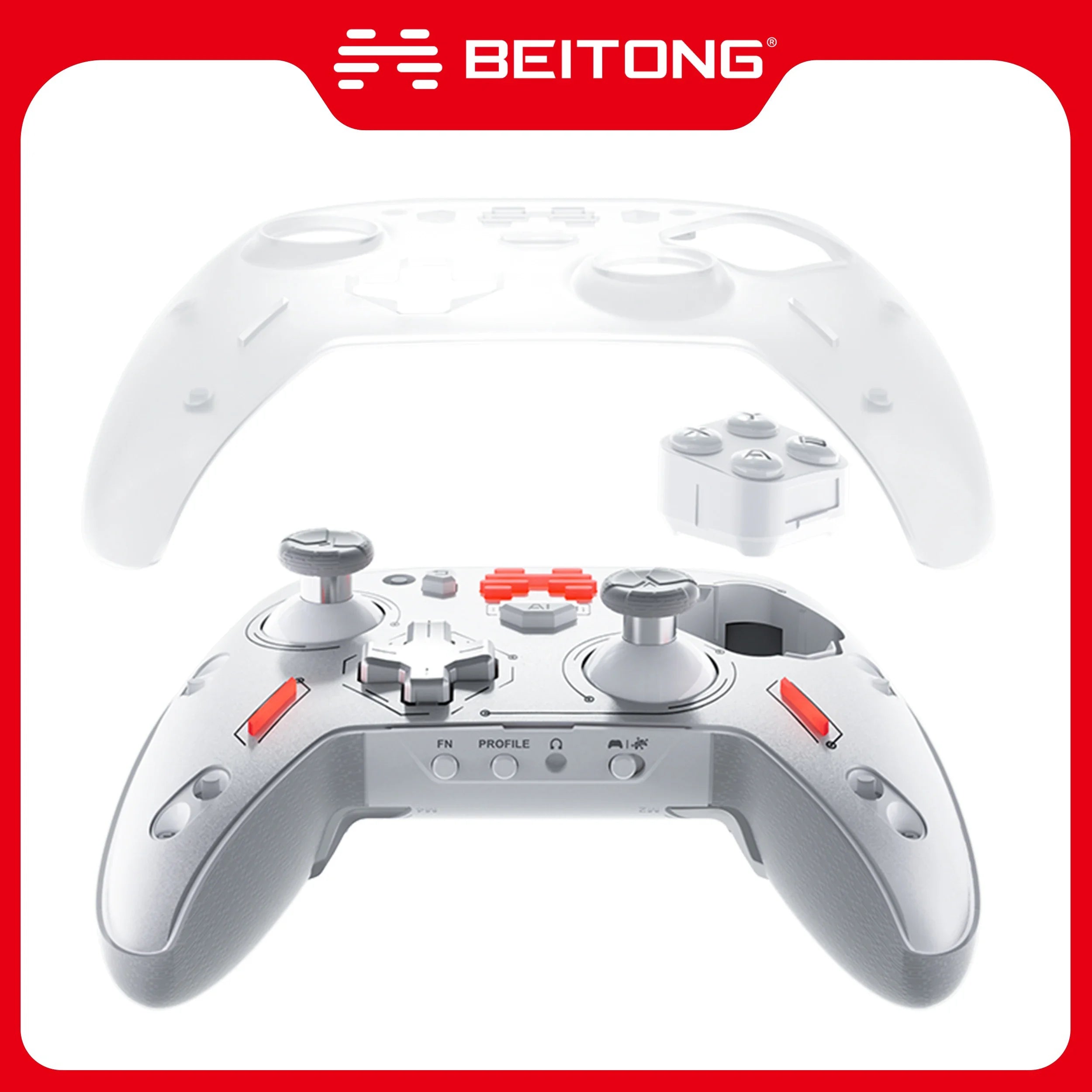 BEITONG Zeus 2 Optical Micro Switches Elite Game Controller For PC Switch Mobile Steam Gaming,1000 mAh/Motion Control/3 Joystick
