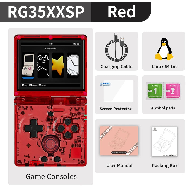 ANBERNIC RG35XXSP Flip Retro Handheld Game Console Linux 64bit WiFi Bluetooth Retro Video Gaming Console Online Play HDMI-TV Out