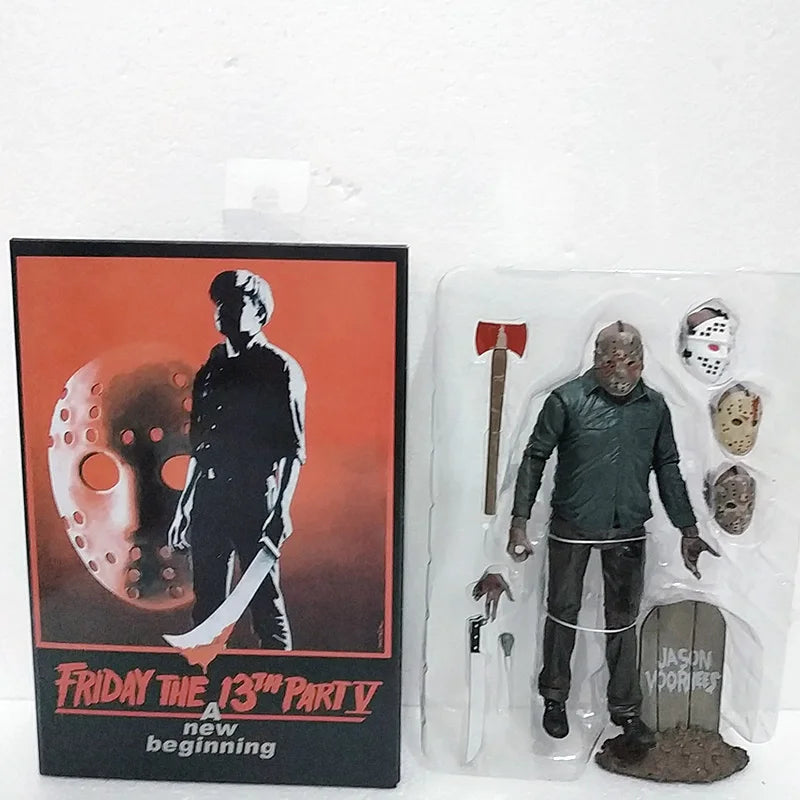 NECA Friday The 13th Figure Toys Freddy Jason Voorhees Blood Action Figure Jason Collectible Model Christmas Halloween Gifts
