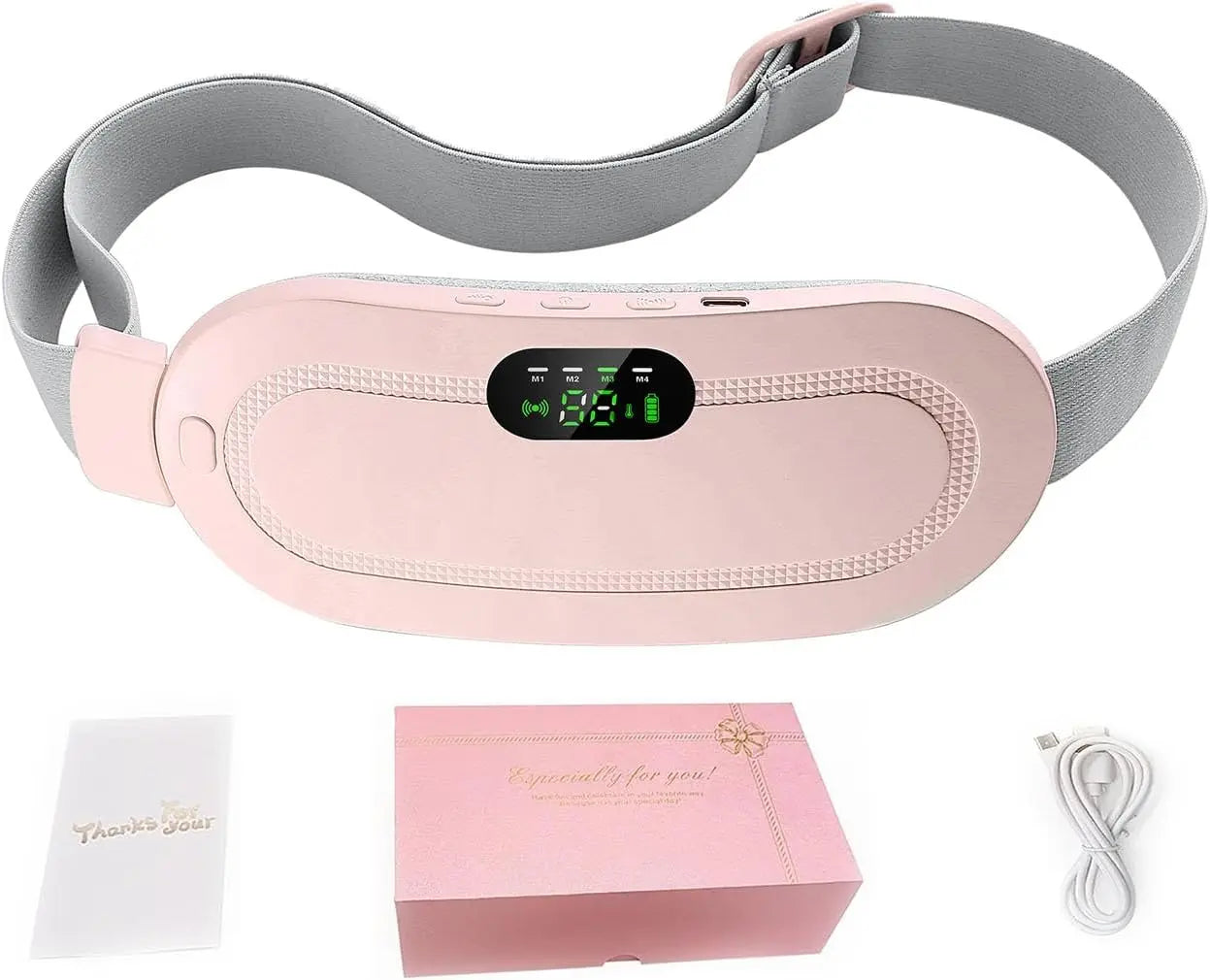 Cordless Period Cramp Relief Massager Belt with 3 Speed & 3 Crampfree Massage Modes | The Ultimate Heating Pad for Period Cramps