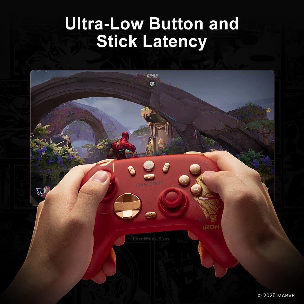 GameSir Nova 2 Lite Iron Man Edition Wireless Game Controller with GameSir Hall Effect Sensing Sticks for NS2 PC Android IOS
