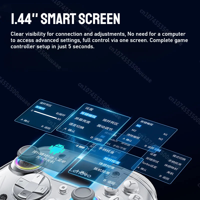 Lenovo X01 Smart Screen Wireless Gamepad Dual Hall Joystick Game Controller for Switch/2/Lite/OLED iPhone Android PS4 PC Steam