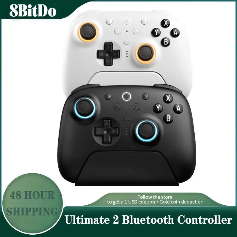 8BitDo Ultimate 2 Bluetooth Game Controller, Gamepad with TMR Joysticks & Hall Effect Triggers  for Nintendo Switch 2,PC,Windows