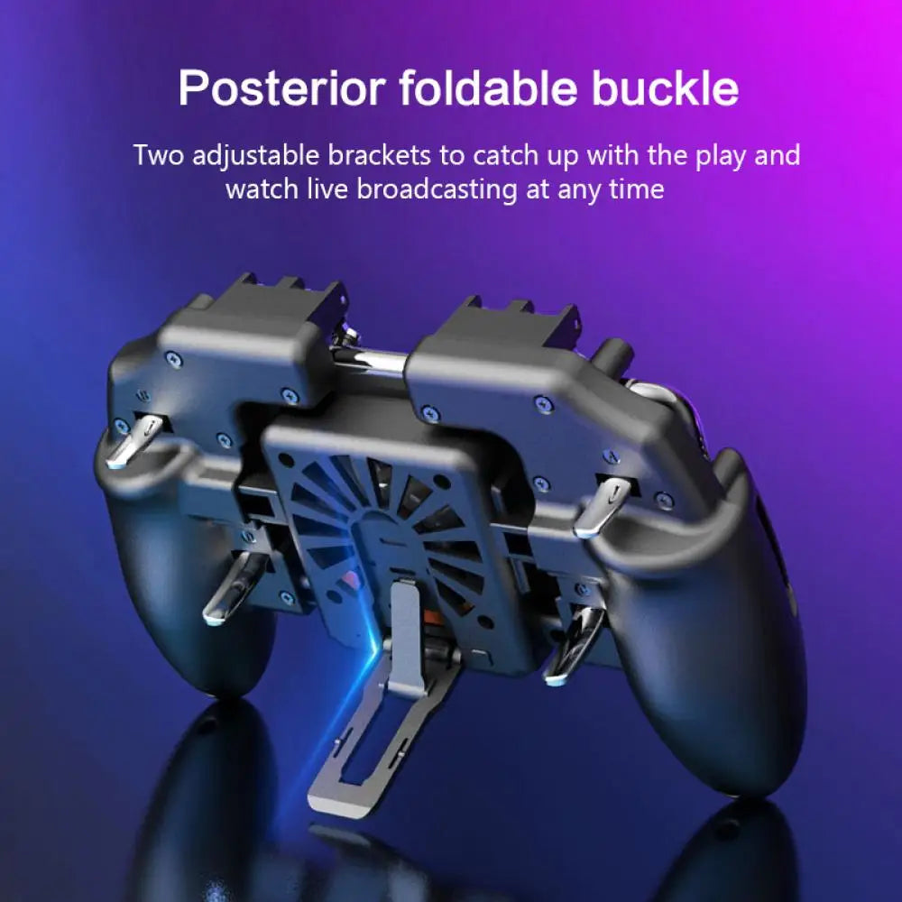 Six Finger M11 PUBG Game Controller Gamepad Trigger Shooting Gaming Button Cooling Fan Gamepad Joystick For IOS Android Phone