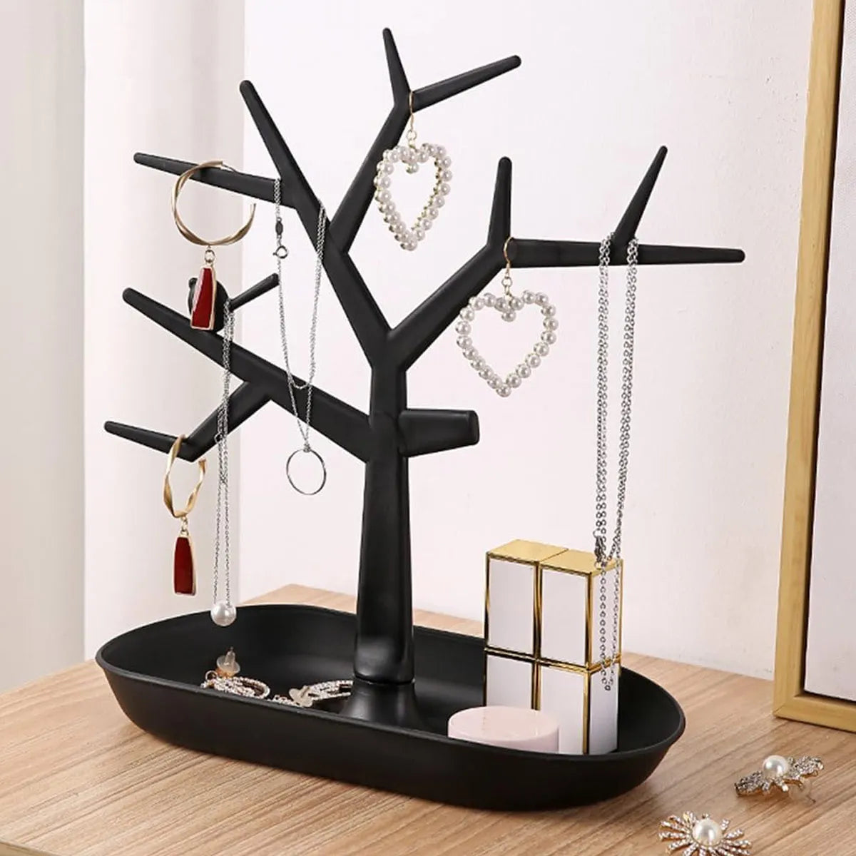 Creative tree shaped jewelry display rack, desktop key holder, earrings, rings, watches, multifunctional storage hanging rack