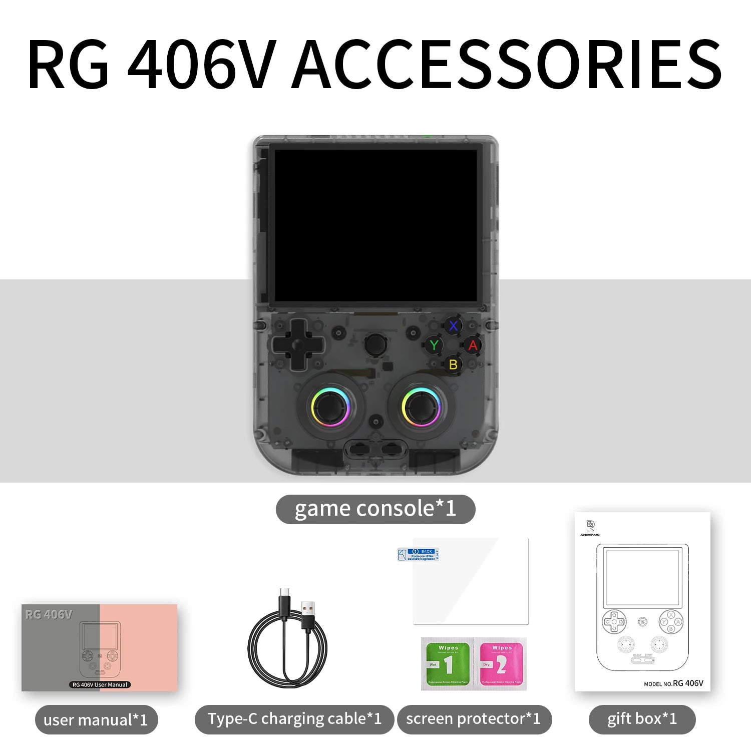 ANBERNIC RG406V Handheld Game Console RG 406V 4-inch IPS Multi-touch Screen Retro Game Player Android 13 5500mAh 1080p DP Output