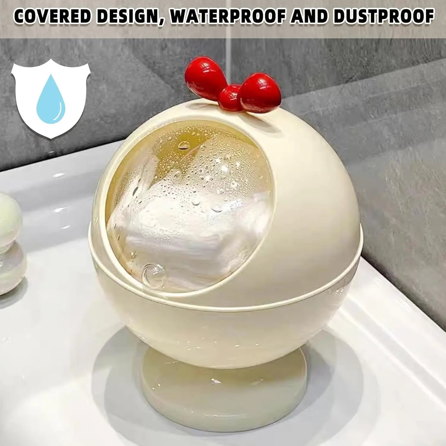 Spherical Hair Accessories Storage Organizers, Vanity Accessories Storage Holder Dustproof Box with Lid for Scrunchie storage