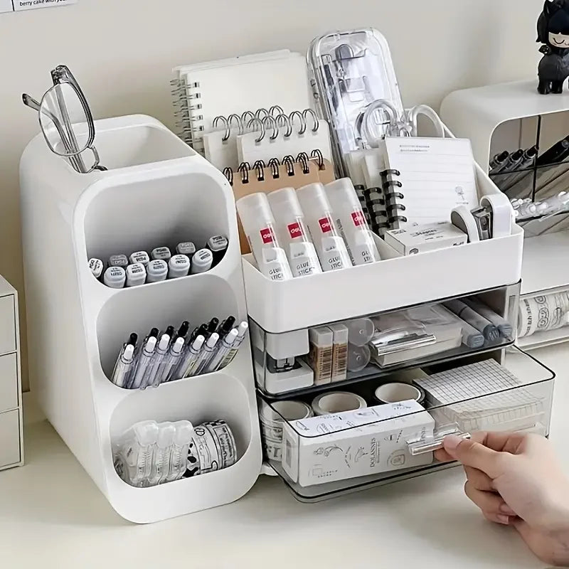 Multifunctional Pen Holder Drawer Stationery Organizer Storage Desk Organizers Plastic Accessories Office School Supplies