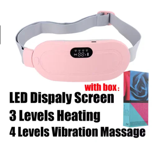 Period Cramp Massager Vibrating Heating Belt for Menstrual Waist Stomach Abdominal Warm Palace Belt Fat Burning Massage