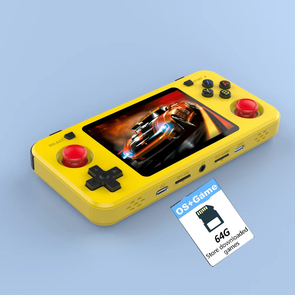 R36H Retro Handheld Game Console Yellow Color Consolas Portable 3.5 Inch Pocket Video Player 20000+ Games Kid's Gifts R36S