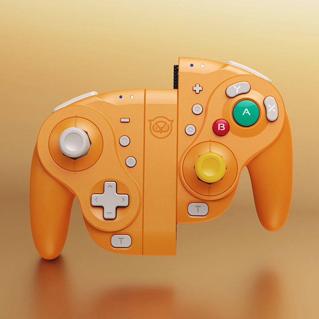 NYXI Wizard Hall Joystick Wireless Game Controller Orange Gamepad with RGB Lights for Nintendo Switch PC Controller