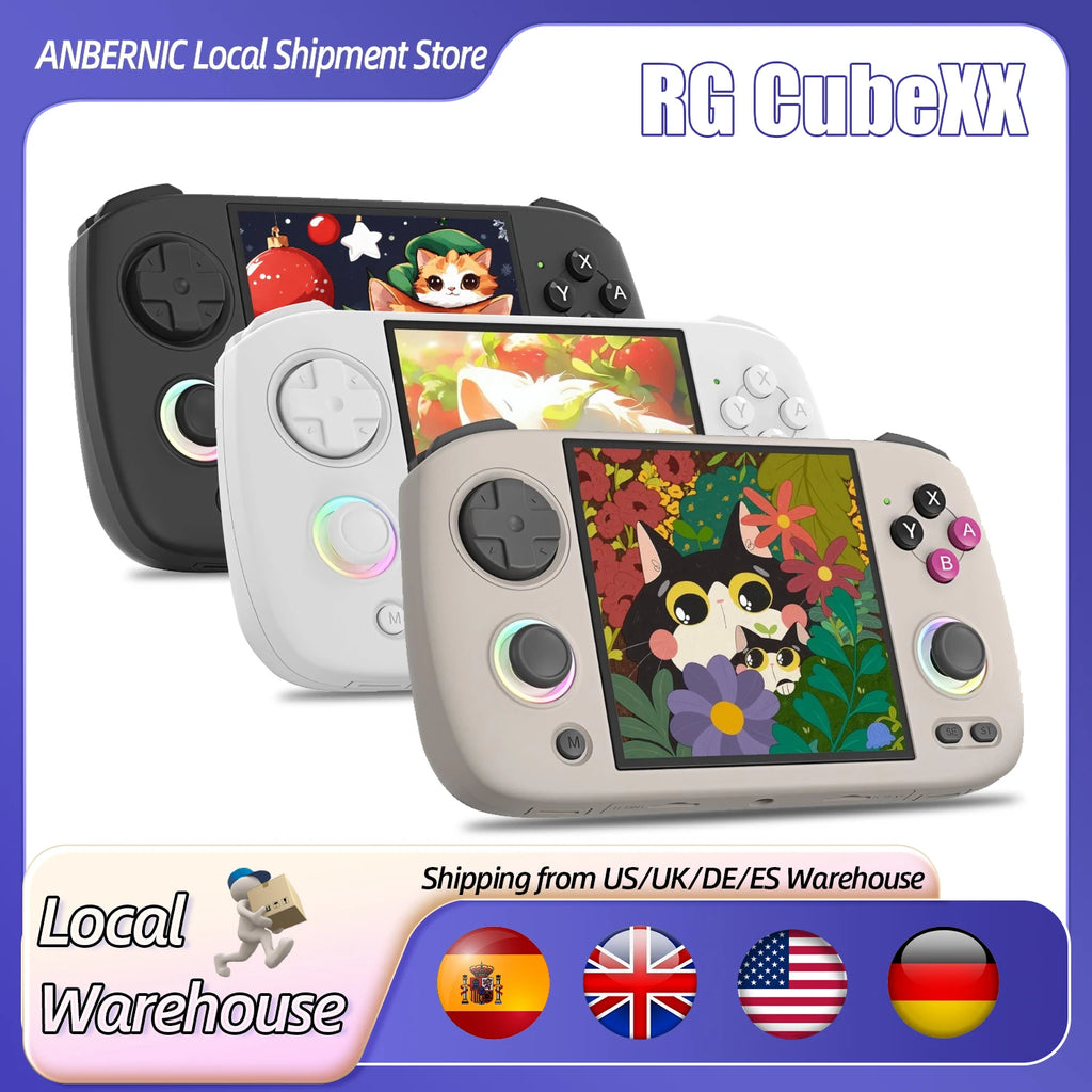 Anbernic RG CubeXX Retro Handheld Game Console 3.95 Inch IPS Screen Linux System Built-in 64G TF Card 5056 Games Support HD Out