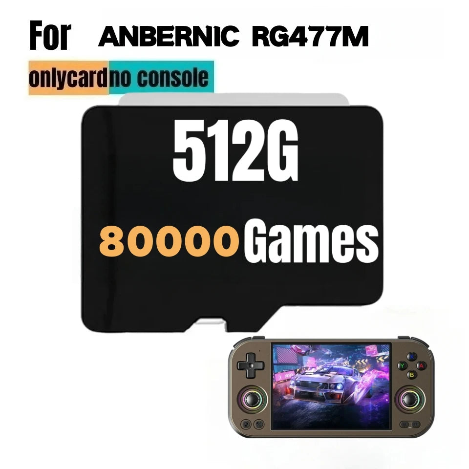 For ANBERNIC RG 477M TF Card Memory Card Preloaded Games 512GPSP Games Video Game Console Pre-install Retro Games Card RG477M