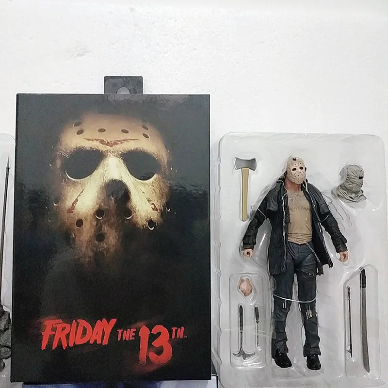 NECA Friday The 13th Figure Toys Freddy Jason Voorhees Blood Action Figure Jason Collectible Model Christmas Halloween Gifts