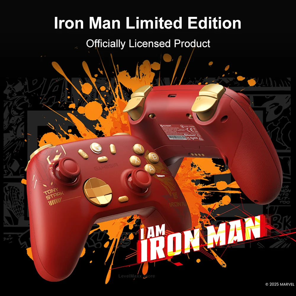 GameSir Nova 2 Lite Iron Man Edition Wireless Game Controller with GameSir Hall Effect Sensing Sticks for NS2 PC Android IOS