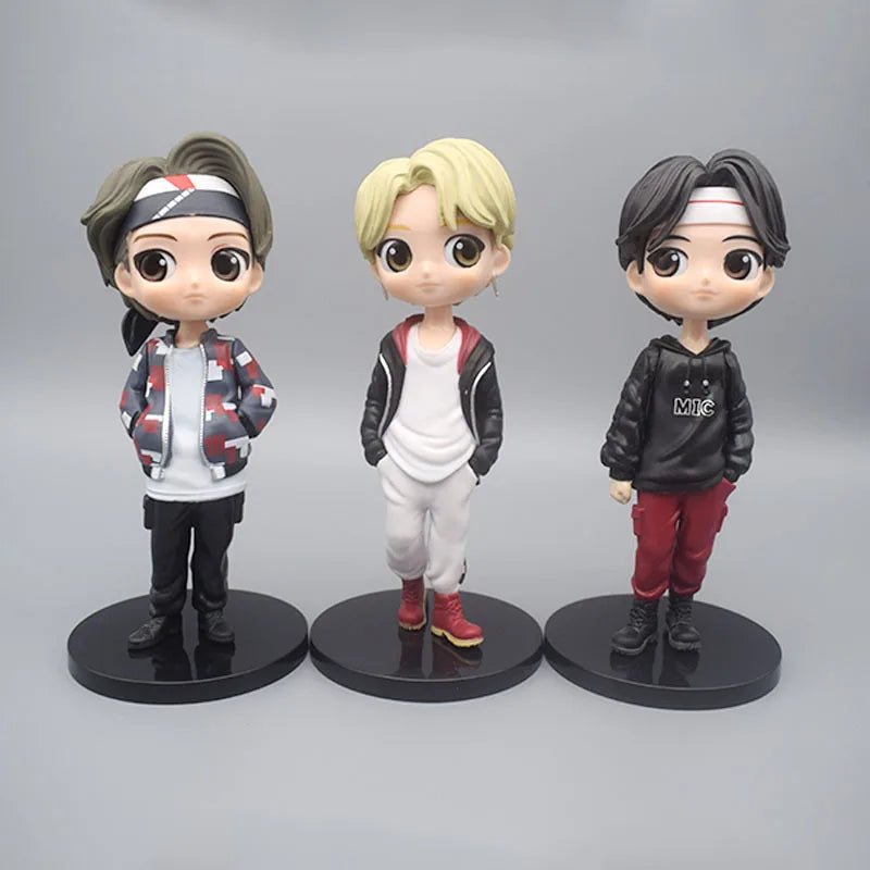 #!@ 7Pcs Kpop Star 15cm PVC Model Toy Action Bangtan Boys Groups BT21 Action Figures Doll BTS Celebrity Idol Set Fan Collection