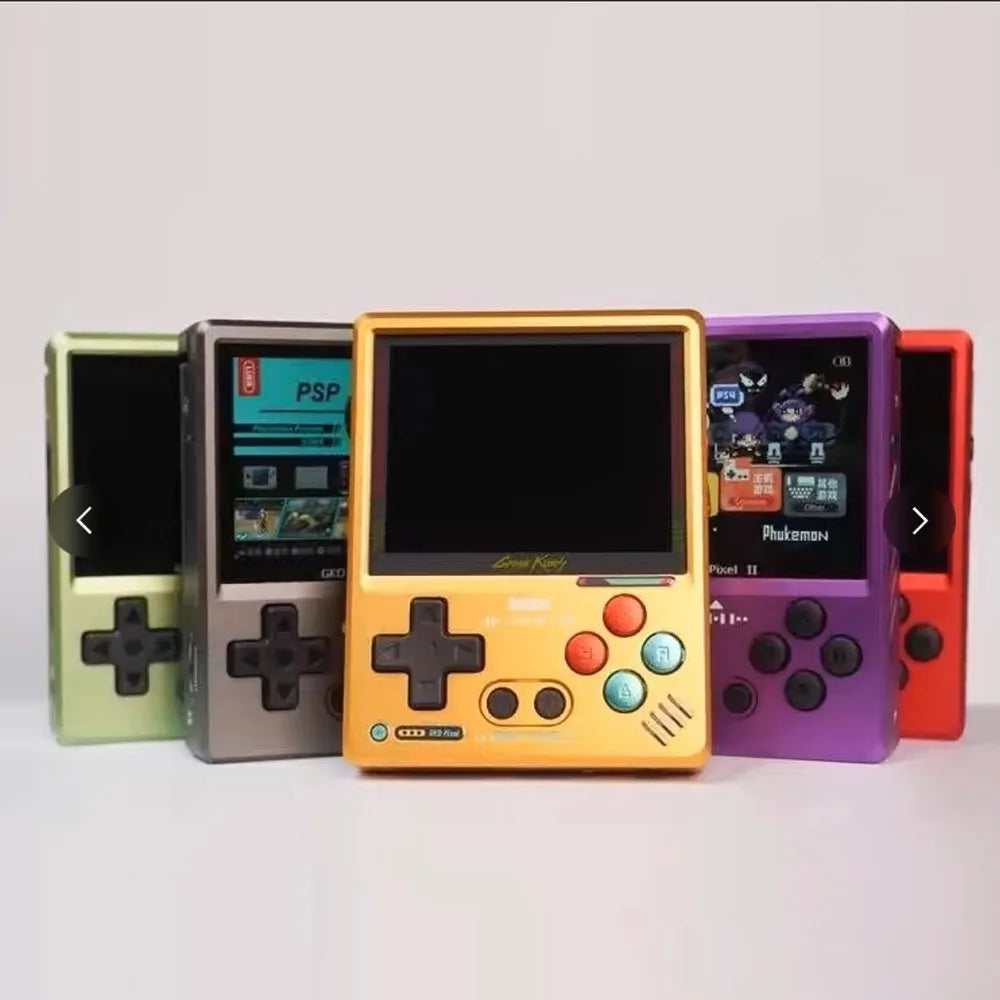 Gkd Pixel 2 Handheld Retro Game Console Portable Mini Game Player 2.4 Inch IPS RK3326S 640x480px Screen Nostalgia CNC Metal Body