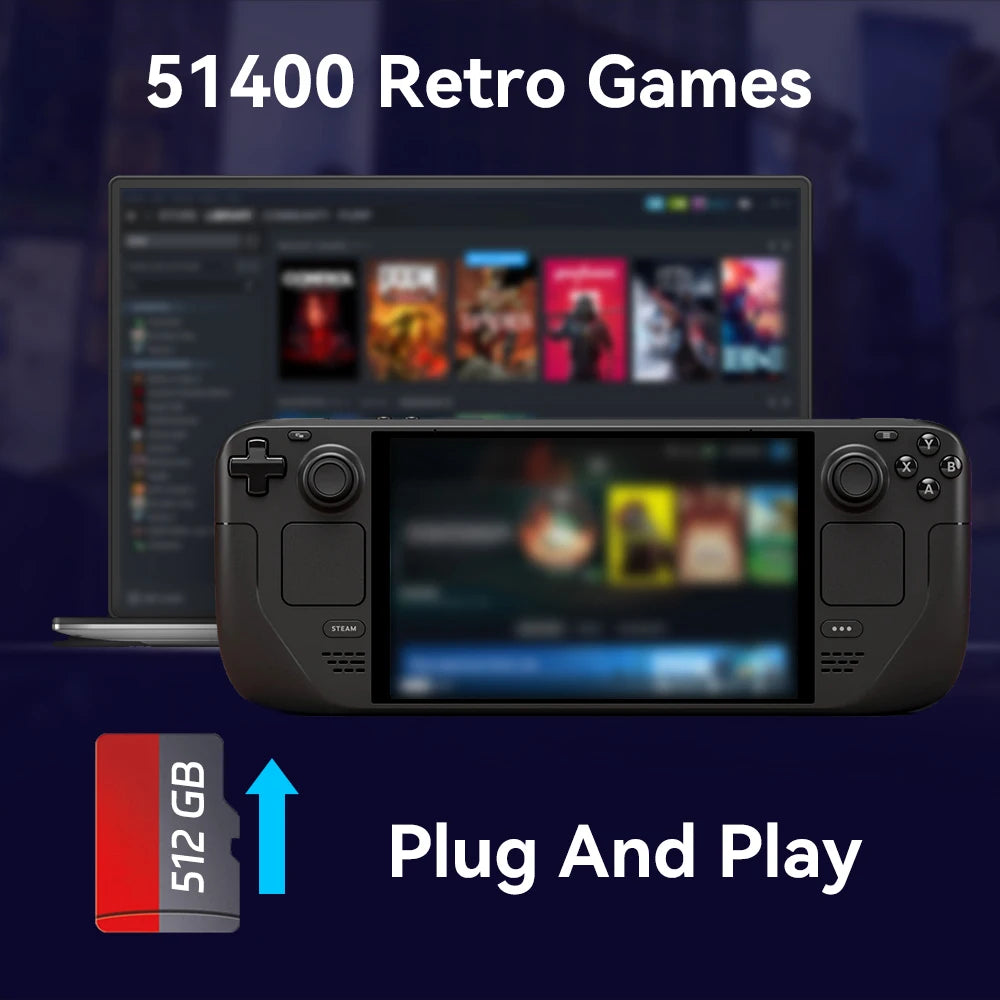 Batocera 39 Game TF Card For Steam Deck/GDP WIN4 Handheld Game Consoles/PC/MAC 512G With 51400+ Retro Games For PS3/PS1/WII/N64