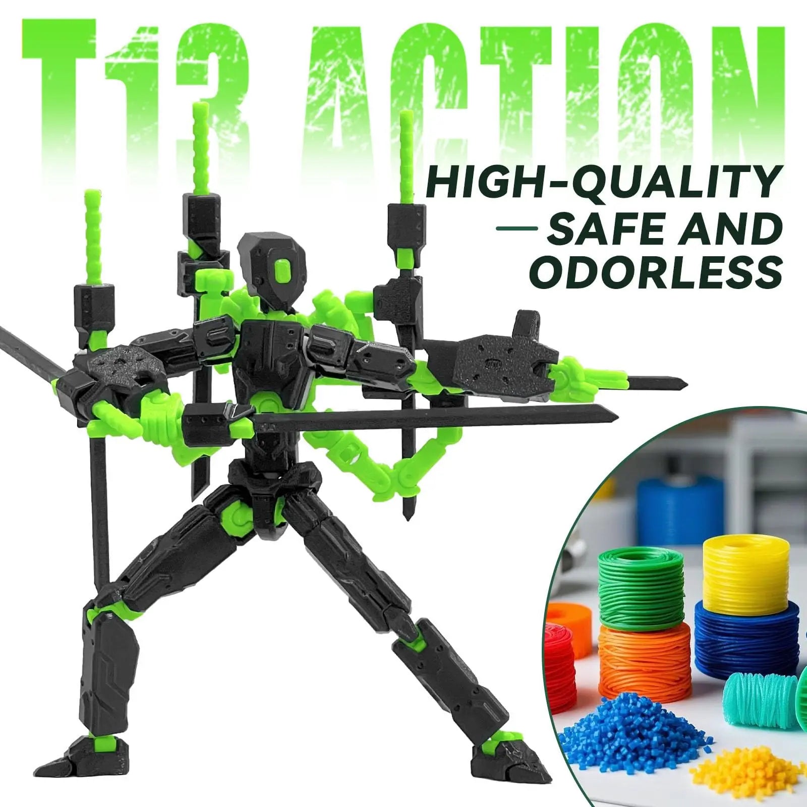 (Assembly Completed) 8 inch T13 Action Figure Set,T 13 Action Figure Multi-Articular Mobile Robot Nova T-13,Desktop Decorations