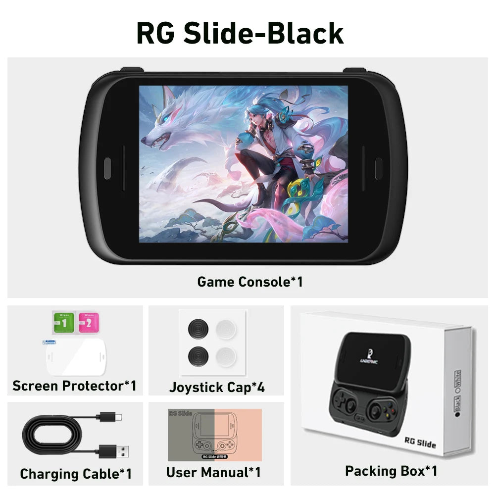ANBERNIC RG Slide Video Handheld Game Console 4.7" LTPS In-Cell Screen Android 5000mAh Support FOTA Wireless Upgrade Streaming