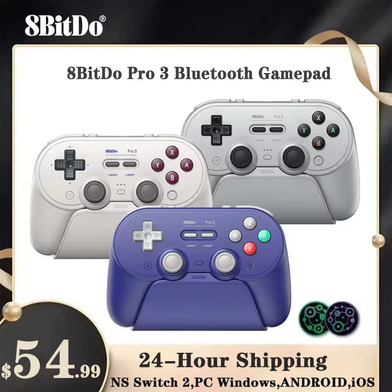 NEW 8BitDo Pro 3 Bluetooth Game Controller Wireless Gamepad with TMR Joysticks for NS Nintendo Switch 2,PC Windows,ANDROID,iOS