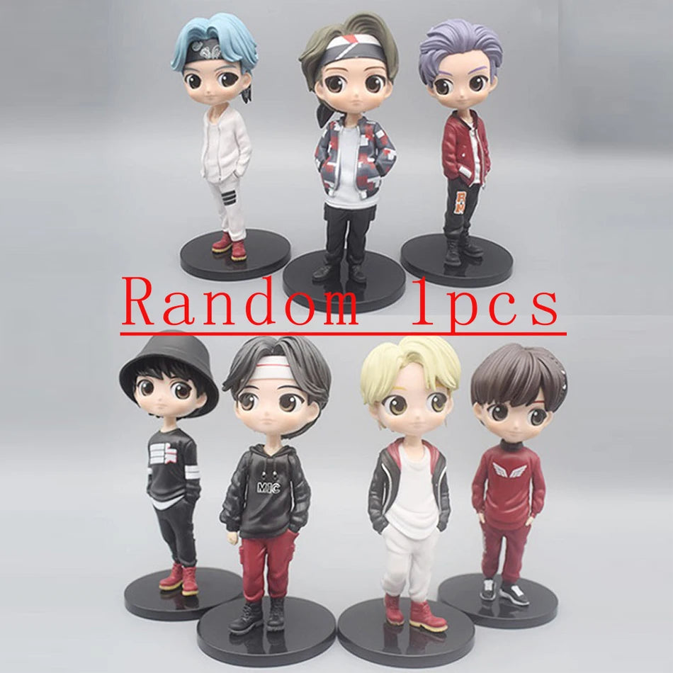 #!@ 7Pcs Kpop Star 15cm PVC Model Toy Action Bangtan Boys Groups BT21 Action Figures Doll BTS Celebrity Idol Set Fan Collection