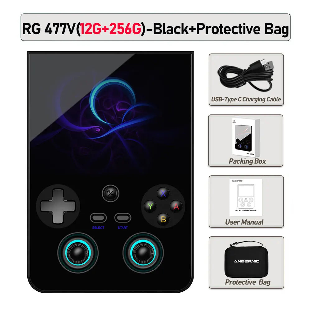 ANBERNIC RG 477V Retro Game Console Android 14 Dimensity 8300 Game Player 4.7" LTPS In-Cell Screen 5500mAh Wi-Fi 6E Hall joystic