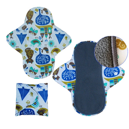 Bamboo Charcoal Menstrual Postpartum Reusable Panty Liner Daily Pads Period Relief Women Care Reusable Sanitary Cloth Pads
