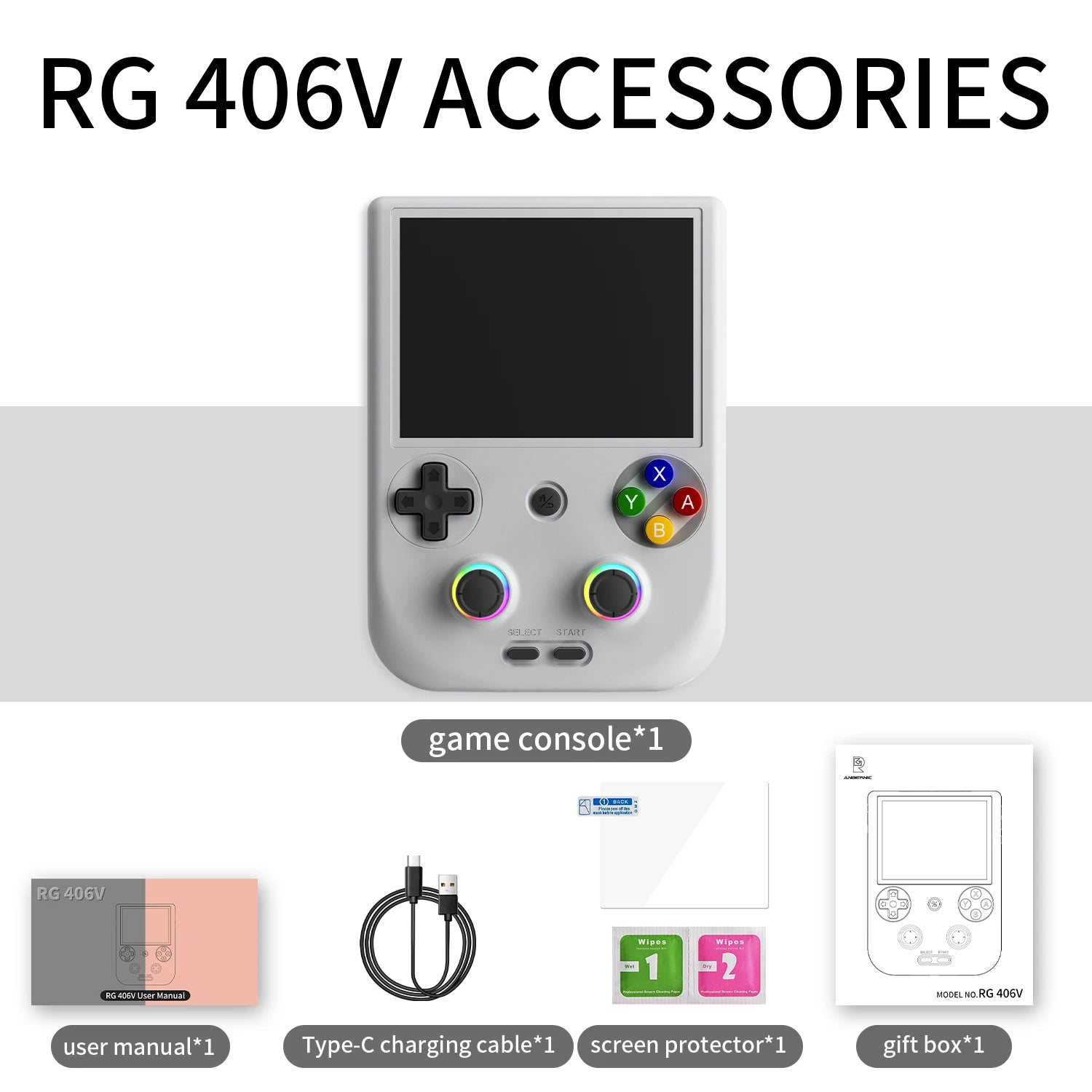 ANBERNIC RG406V Handheld Game Console RG 406V 4-inch IPS Multi-touch Screen Retro Game Player Android 13 5500mAh 1080p DP Output