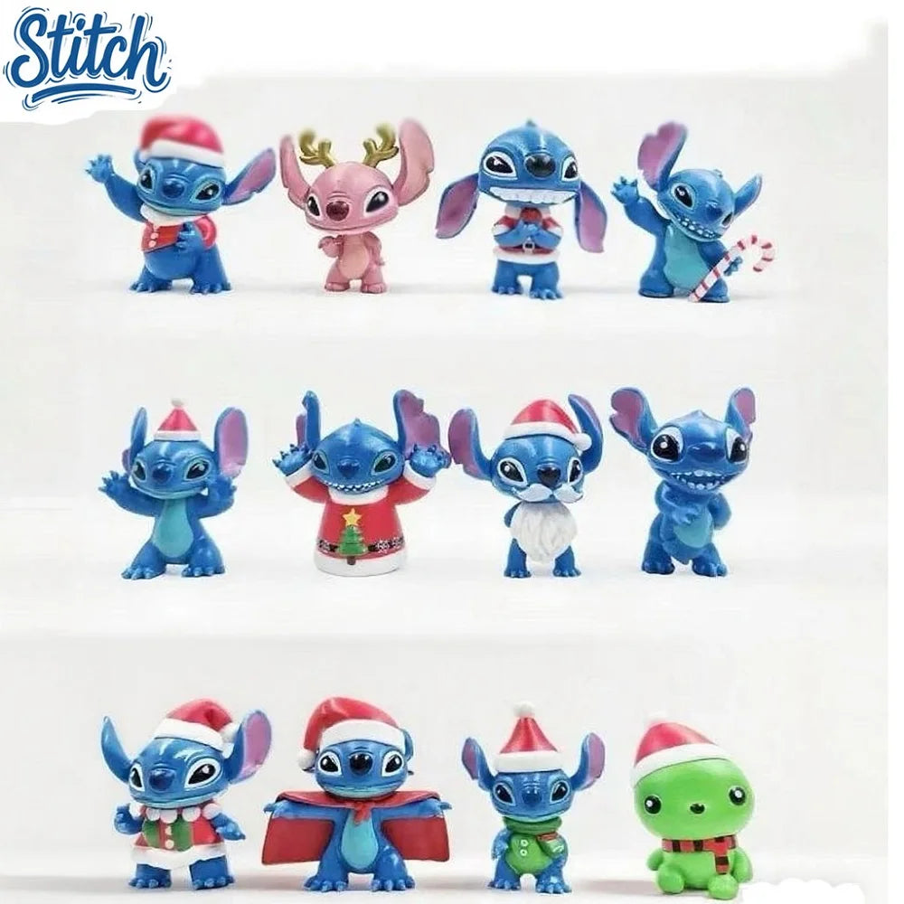 -- 12pcs/set Stitch Scrump Lilo 5-7cm PVC Anime Figure Cartoon Characters Collectible Model Toys for Kids
