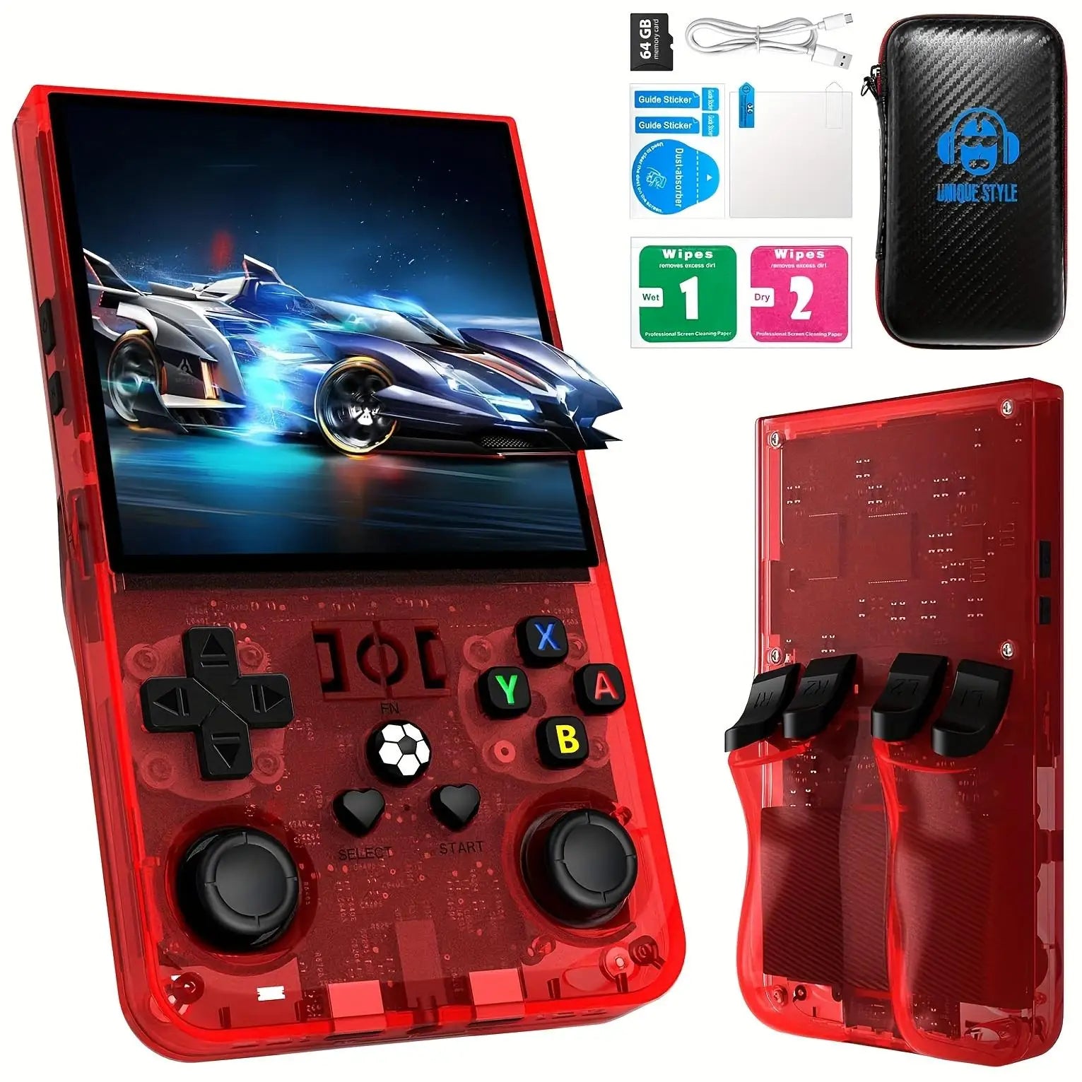 WUDS R36MAX Retro Handheld Game Console with 64G Built-in 18000+ Classic Games, Portable Hand Held Open Source Linux System
