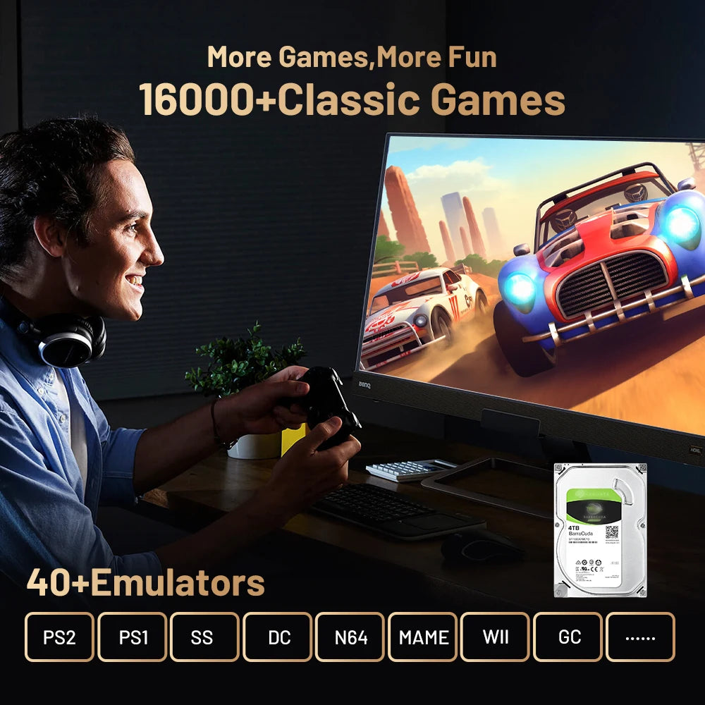 Kinhank Retro Video Game Consoles Super Console X5 PRO Plug and Play 4T with 16000 Games for PS2/WII/SS/DC/N64