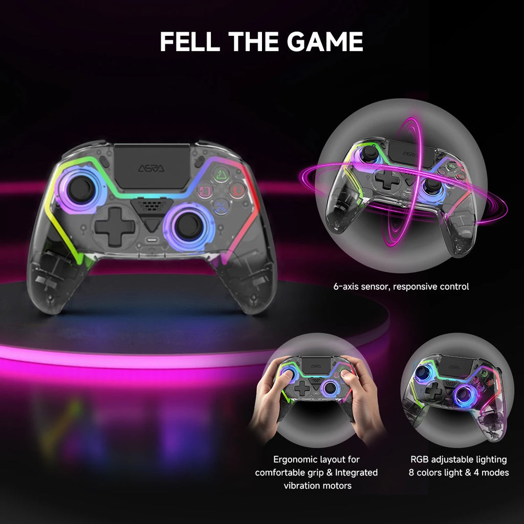 RGB Wireless Gaming Gamepad For PS5/ios/Android/PC Game Controller 3D Hall Effect Vibration Effect Gamepad PlayStation 5