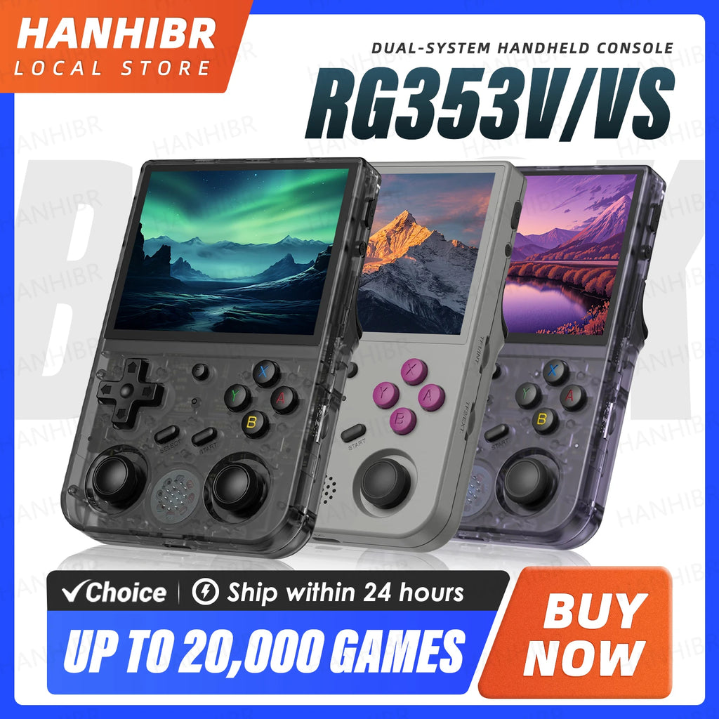 ANBERNIC RG353V RG353VS Handheld Game Console 3.5'' IPS Screen HDMI Output Android Linux OS Supports Wift Built-in 20000 Games