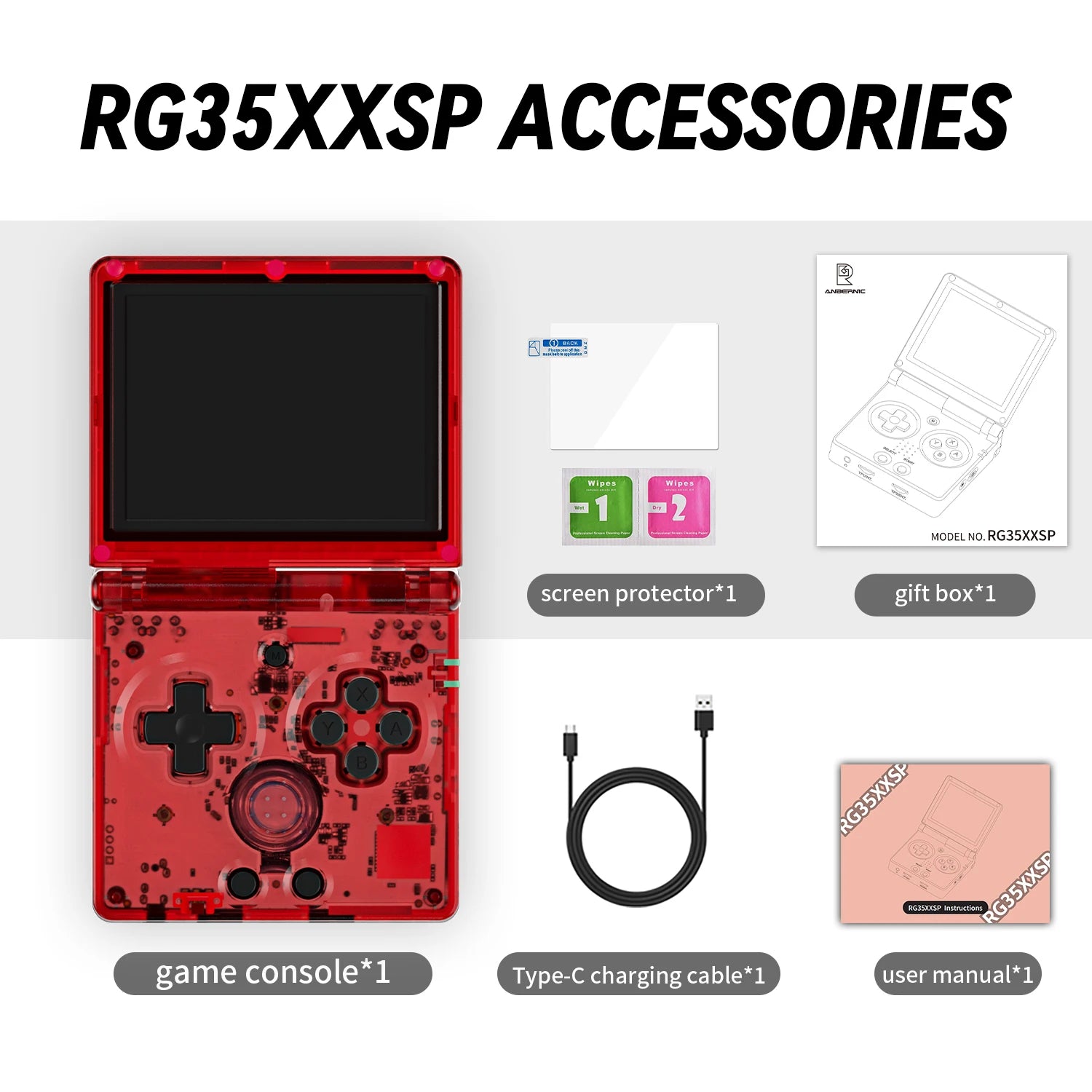 ANBERNIC RG35XXSP Flip Game Console 3.5'' IPS Screen Mini HDMI Output WiFi Bluetooth 4.2 E-book Linux Video Console Player Gifts