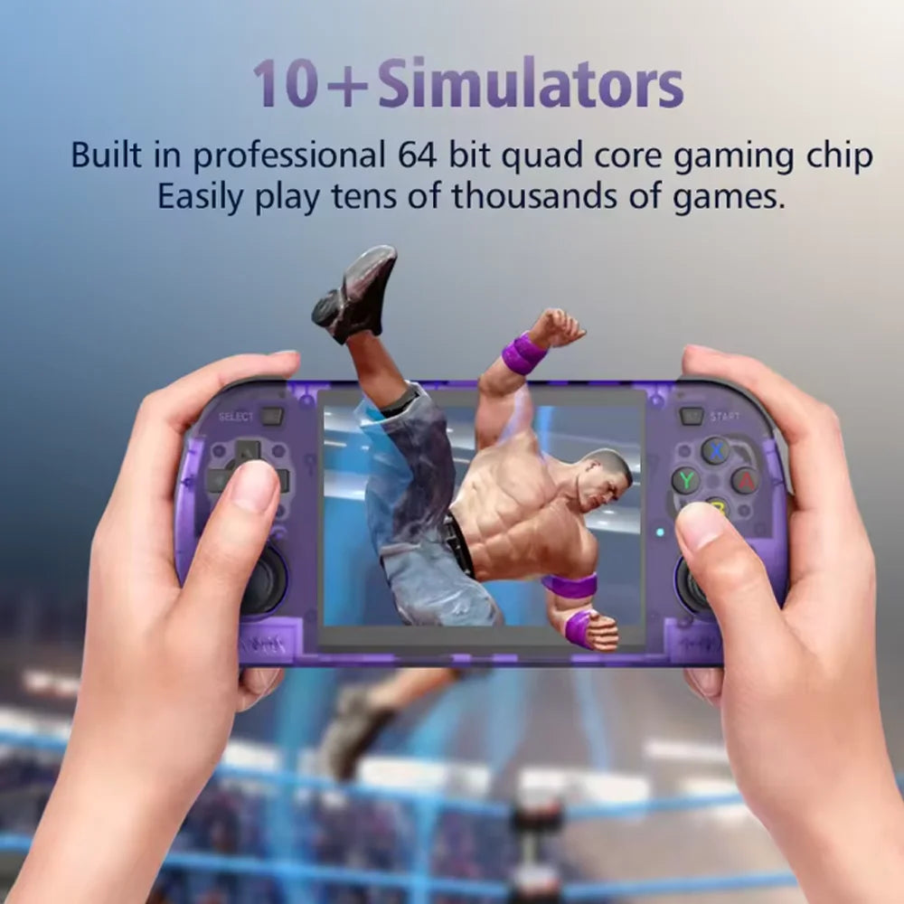 Reebolnic R36H Pro Game Console 4.2Inch OCA Screen RK3326 ARKOS2.0 System Retro Video Game Console 3500mAH WiFi 15000+Games