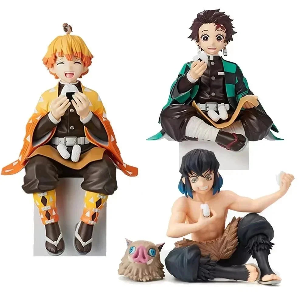 Hot Anime Demon Slayer Sit Eating High Quality Rice Figure All Style Tanjirou Nezuko Kyoujurou Tengen Tokitou Muichirou Figurine
