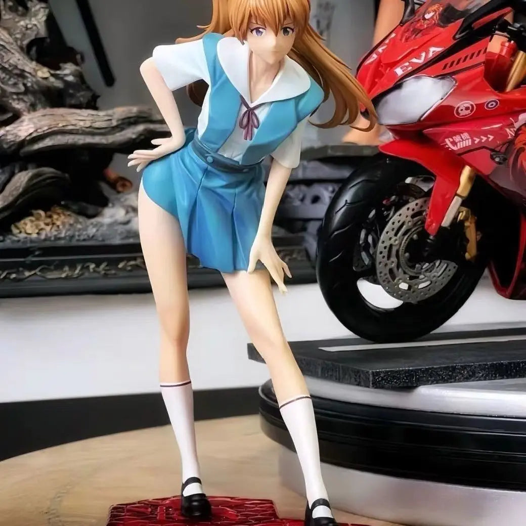 New Asuka Langley Soryu Figure School Uniform Girls Anime Figures Desk Decoration Doll Statue Collection Model Toys Kid Gift