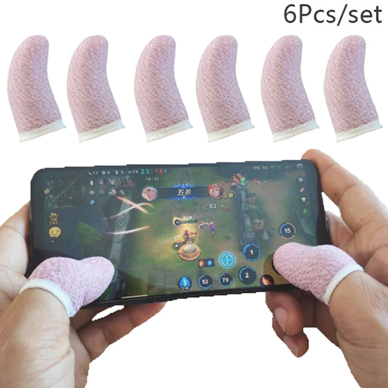2/6Pcs Breathable Game Controller Finger Sleeve For Pubg Sweat Proof Non-Scratch Touch Screen Gaming Thumb Gloves Finger Cover