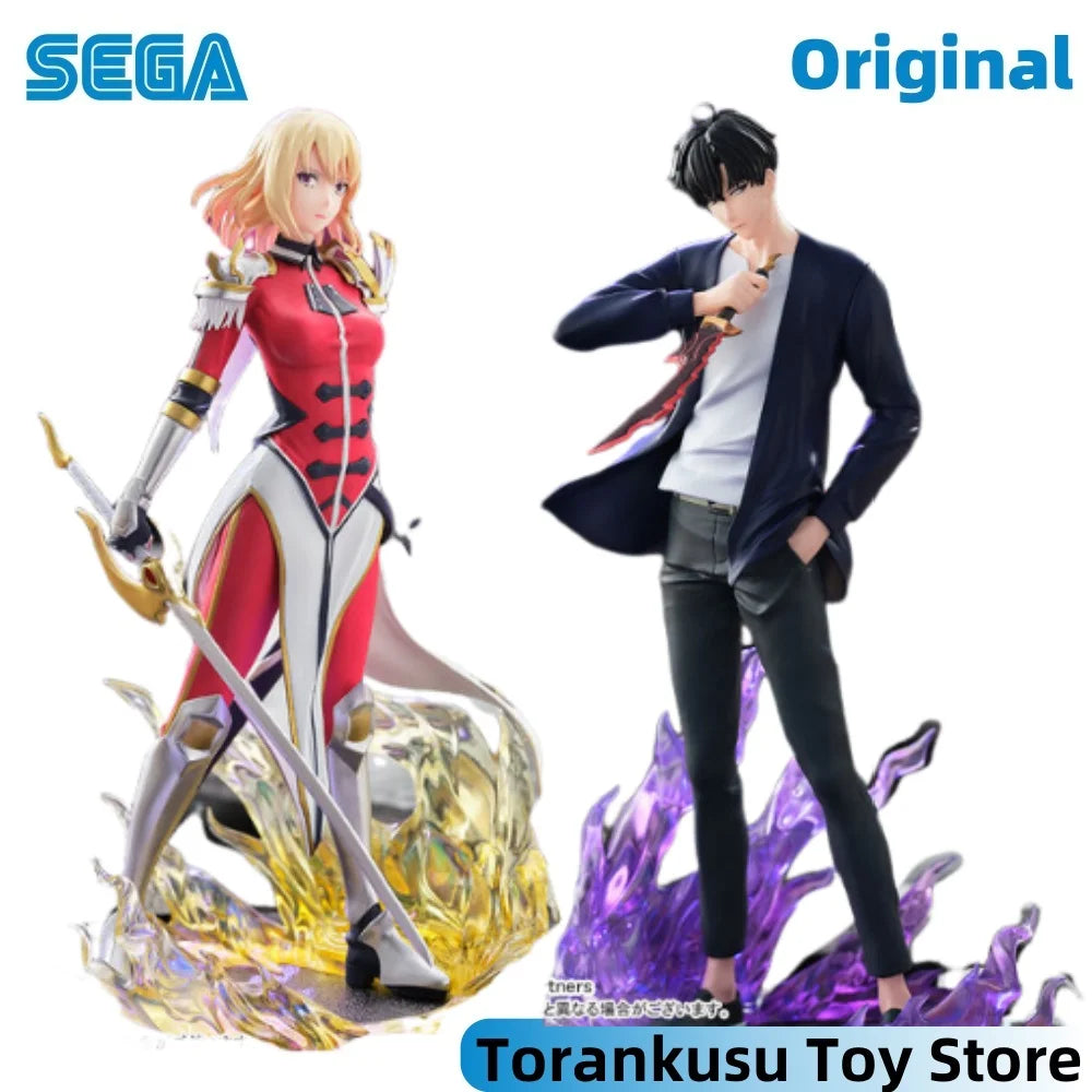 SEGA Solo Leveling Anime Sung Jinwoo & Cha Haein Xross Link Action Figures Model Figurine Original Figuarts Decoration Toys