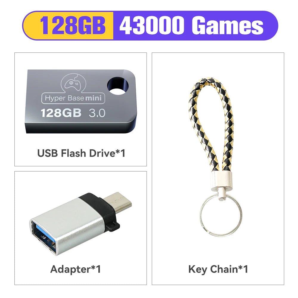 Batocera Game Console with 43000 Retro Games 128GB USB Flash Drive For Steam Deck/PC/Laptop 70+Emulators For PS3/PS2/PS1/N64/NES