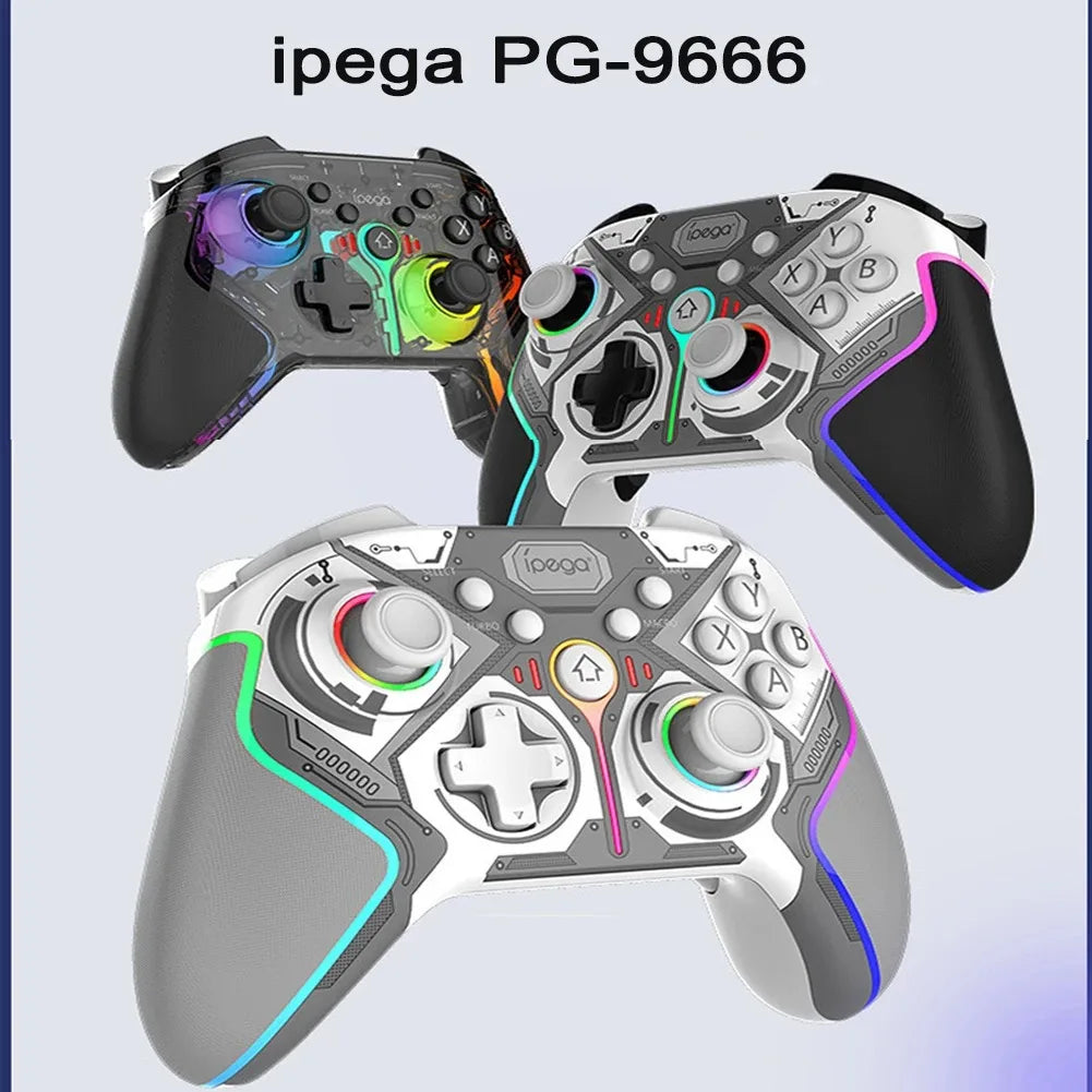 ipega PG-9666 RGB Wireless game controller for switch PS3/PS4 Android iOS PC programmable vibration TURBO Bluetooth gamepad