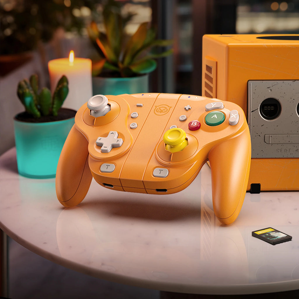 NYXI Wizard Hall Joystick Wireless Game Controller Orange Gamepad with RGB Lights for Nintendo Switch PC Controller
