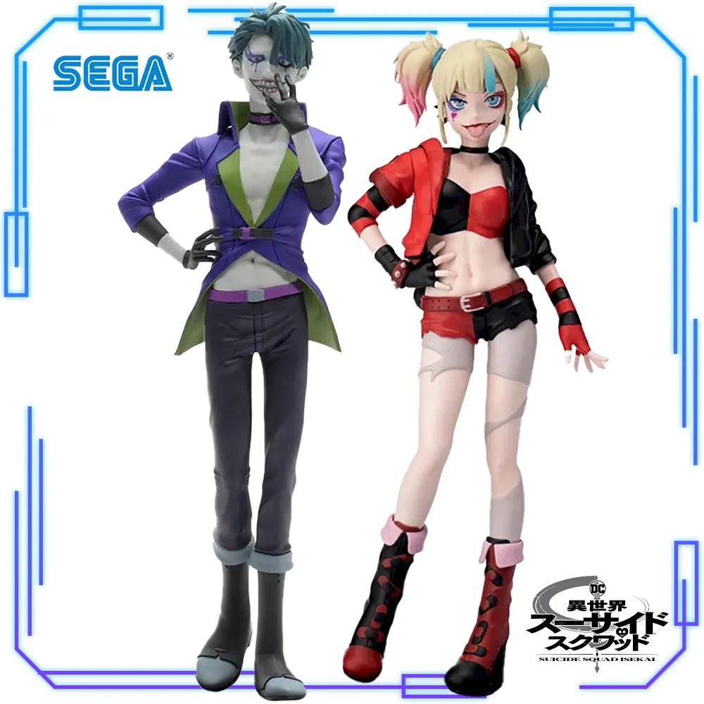In Stock SEGA Original Genuine Anime Suicide Squad Isekai Desktop×Decorate Collections Harley Quinn Joker 16cm Model Toy Figures
